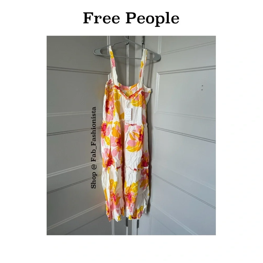 Free People Floral Midi Dress size XSmall